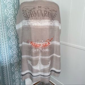 Deep blue sea submarine scarf gray